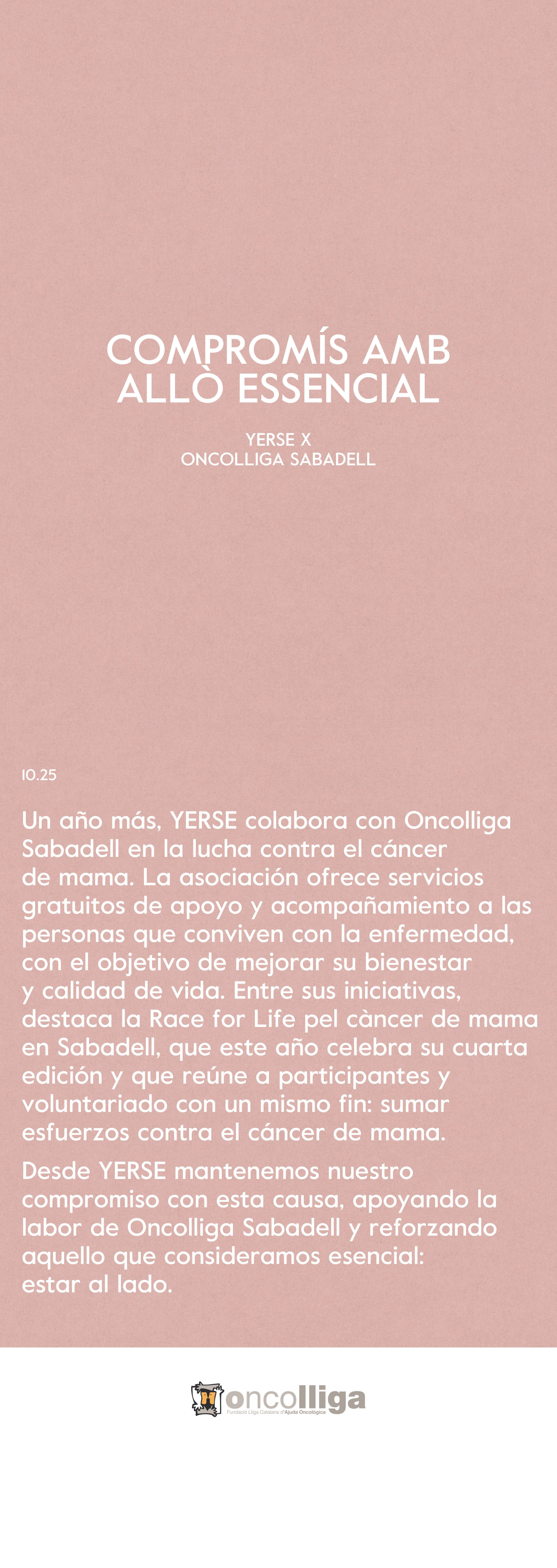 01 YERSE x Oncolliga Sabadell | Cáncer de Mama