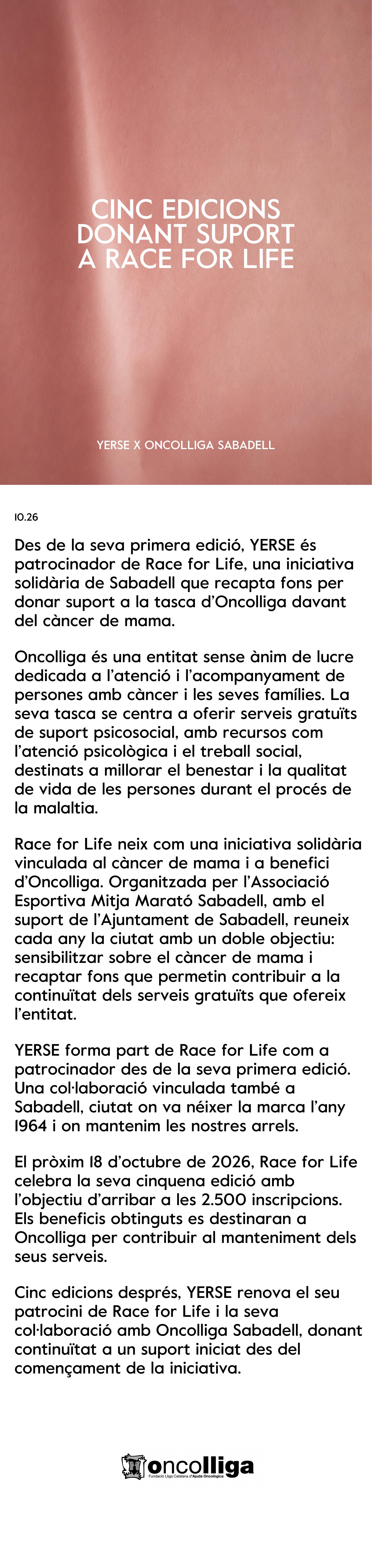 01 YERSE x Oncolliga Sabadell | Cáncer de Mama