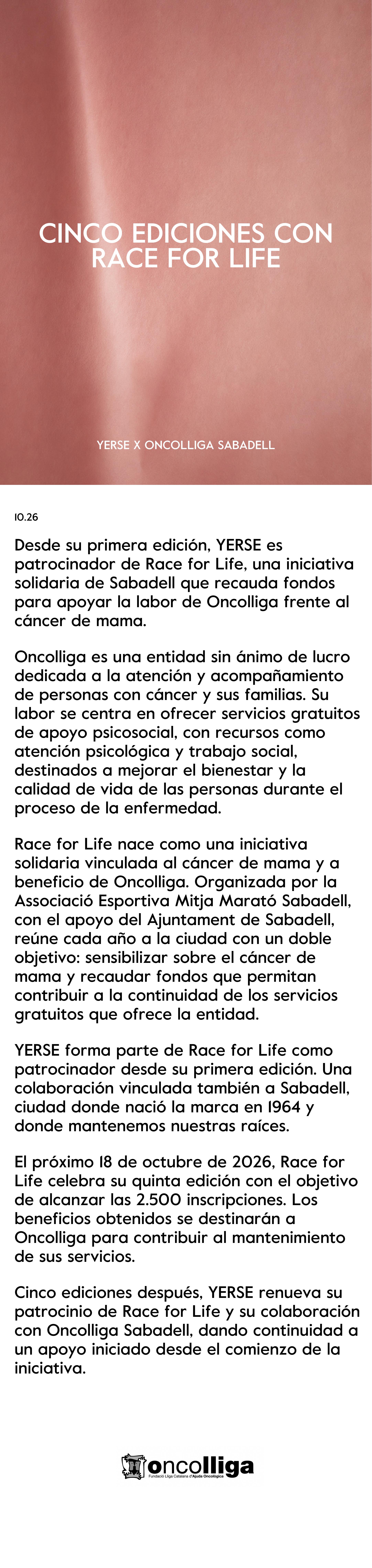 01 YERSE x Oncolliga Sabadell | Cáncer de Mama