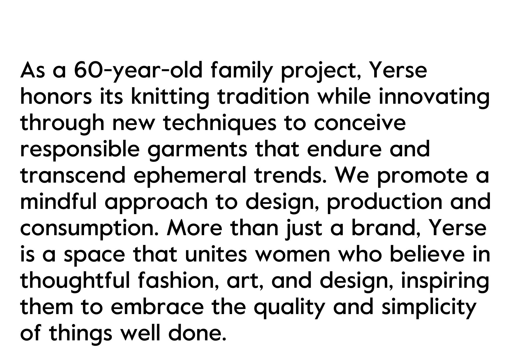 03 YERSE | Brand Promise