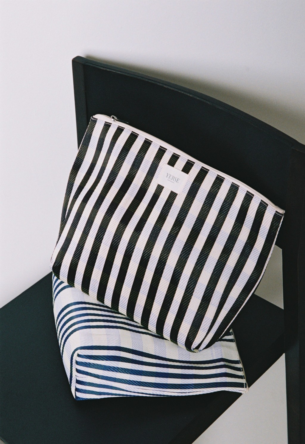 Black chequered clutch