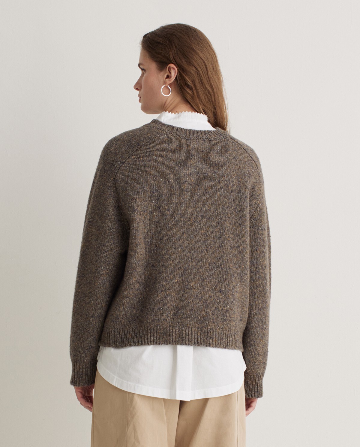 Jersey de ochos lana de merino marrón- Jersey de punto 5