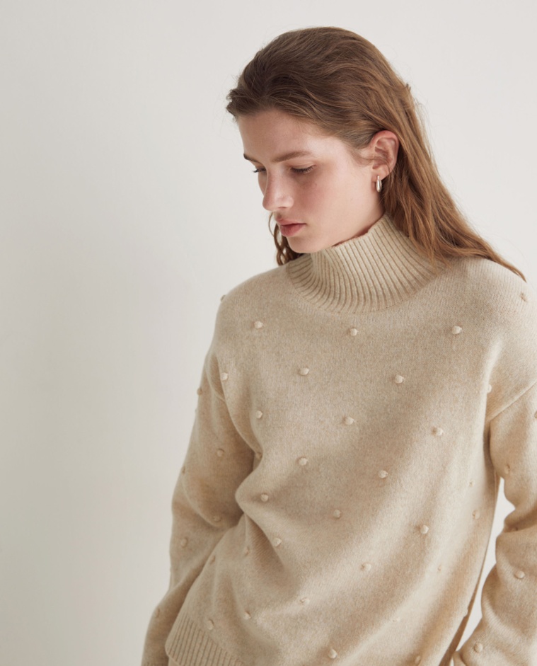 Jersey mezcla lana punto crudo mujer Yerse - Detalle frontal