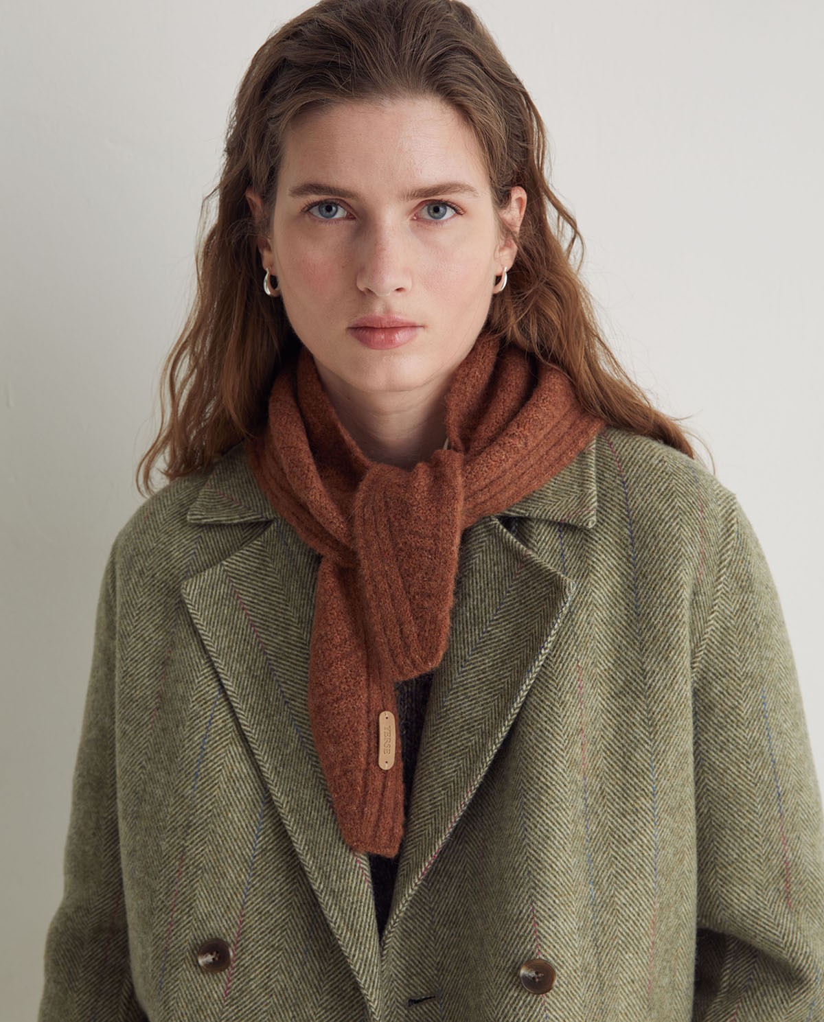 Camel alpaca-wool blend tricot bandana