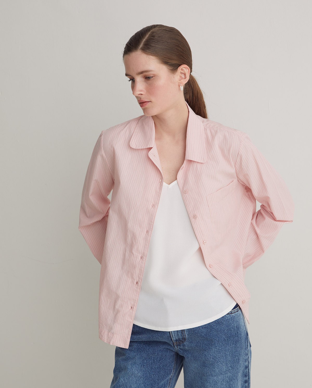 Camisa popelín 100% algodón orgánico rosa - Camisa de popelín <strong>100% algodón orgánico 2