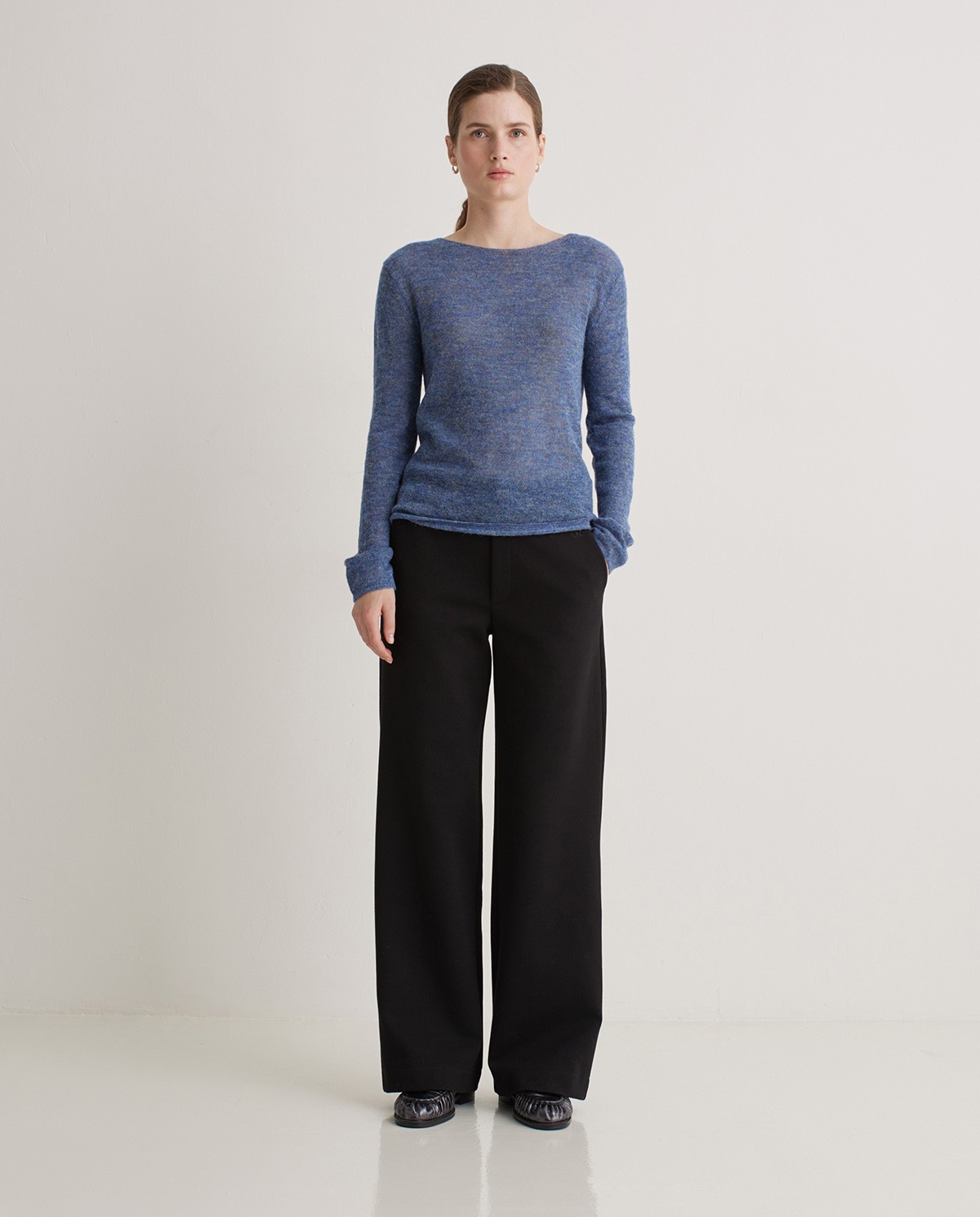 Pantalones anchos elástico negro - Pantalones elásticos 1