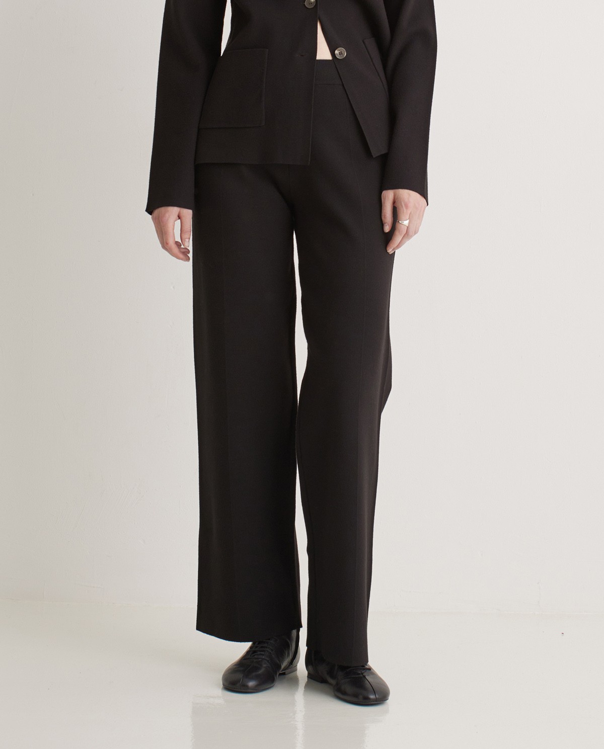 Pantalones regular fit con viscosa negro - Pantalones regular fit 2