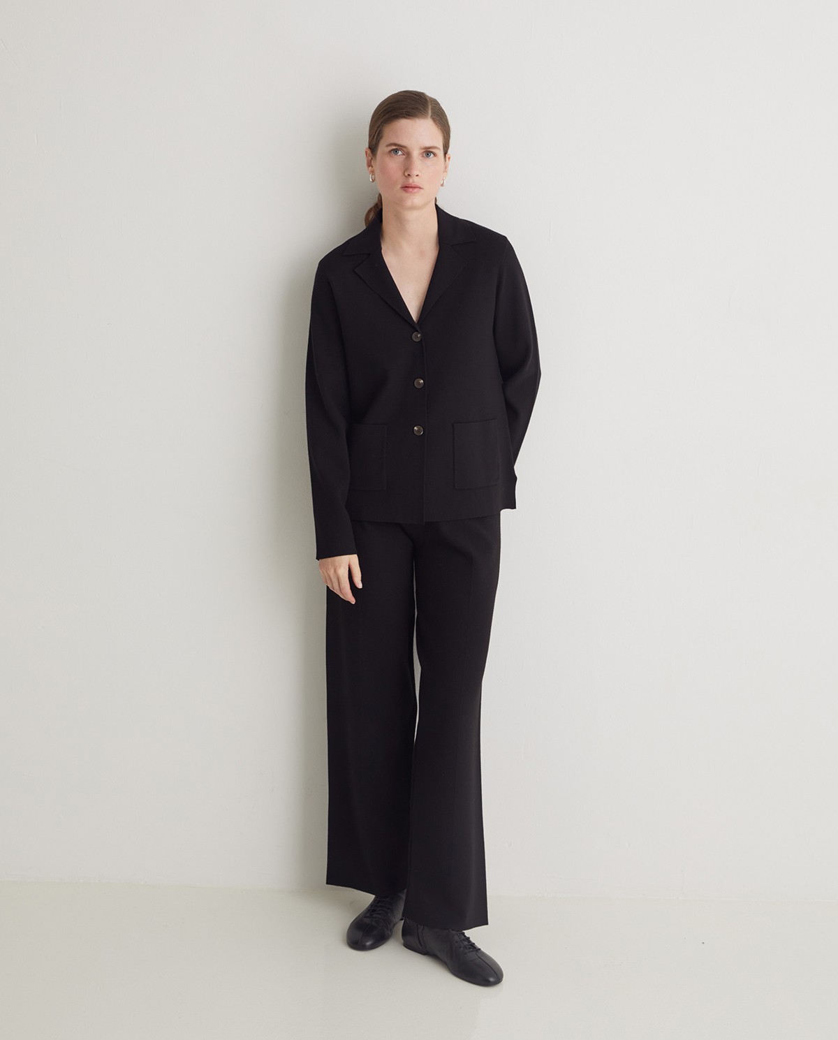 Pantalones regular fit con viscosa negro - Pantalones regular fit 1