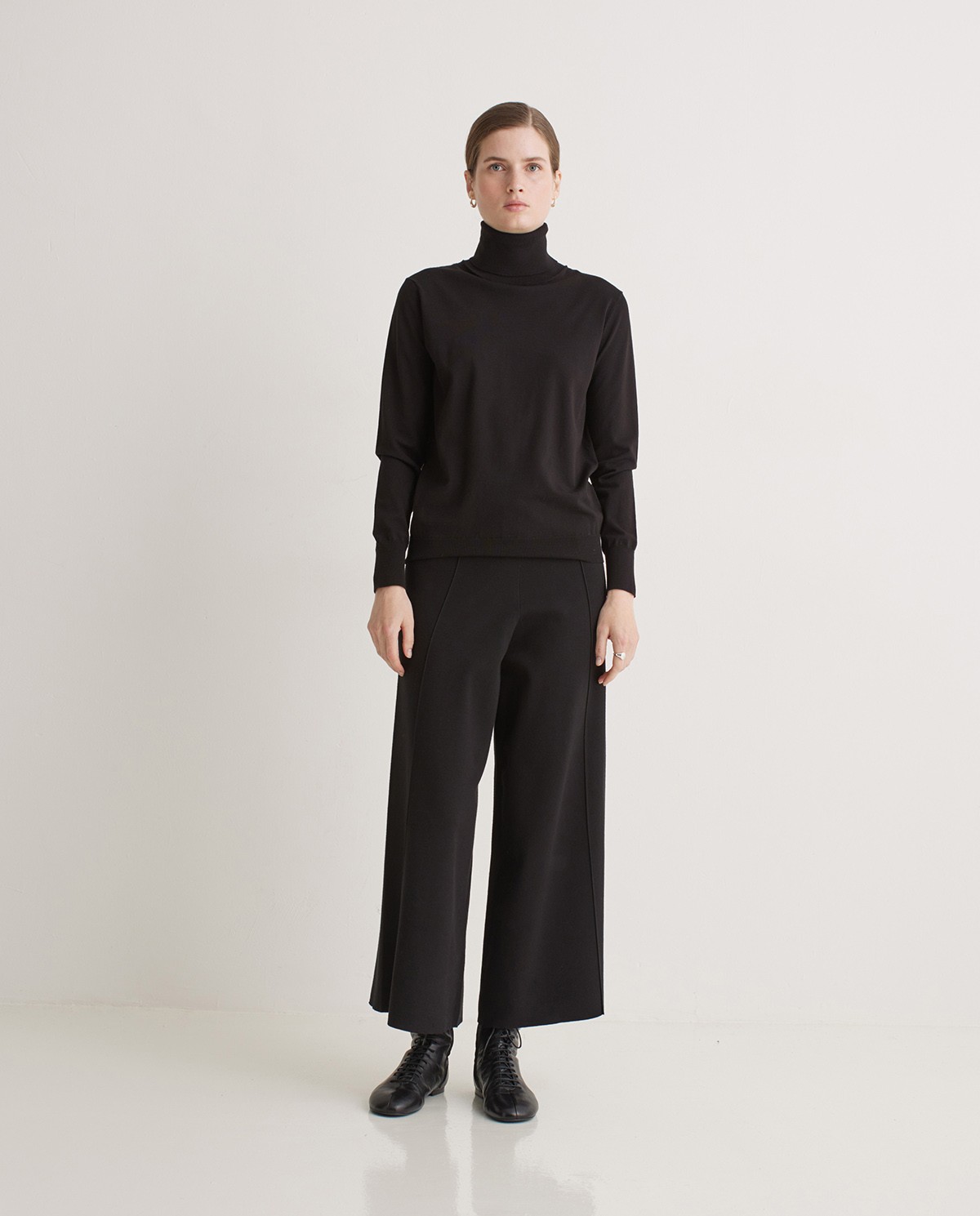 Jupe-culotte en viscose noire - Pantalon style jupe-culotte