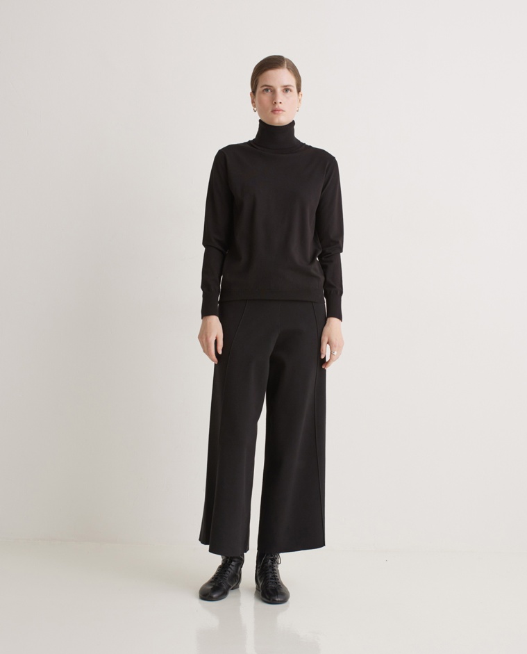 Pantalones culotte con viscosa negro - Pantalones estilo culotte