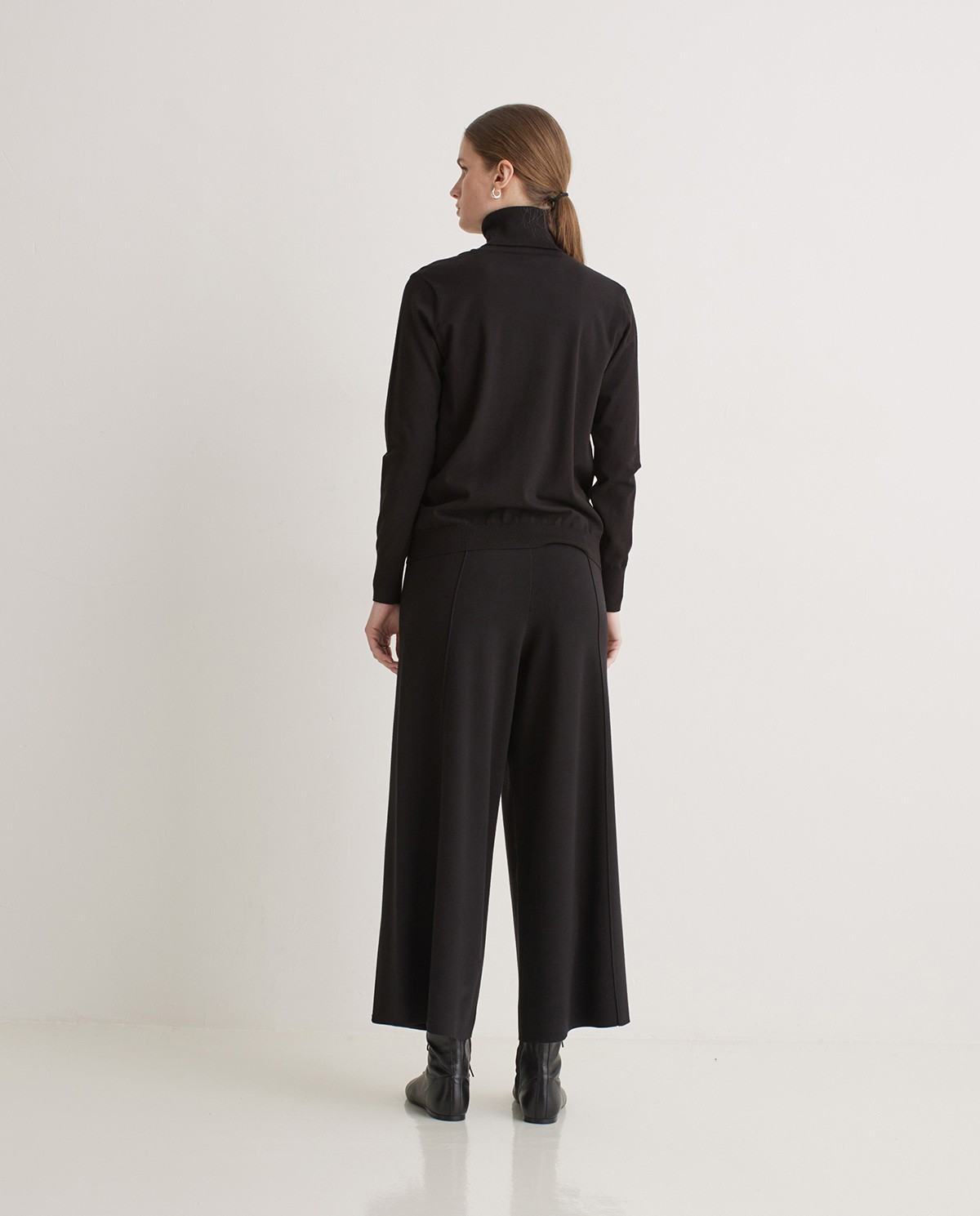 Jupe-culotte en viscose noire - Pantalon style jupe-culotte 3