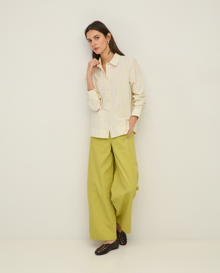 Cotton barrel-leg trousers|Yerse