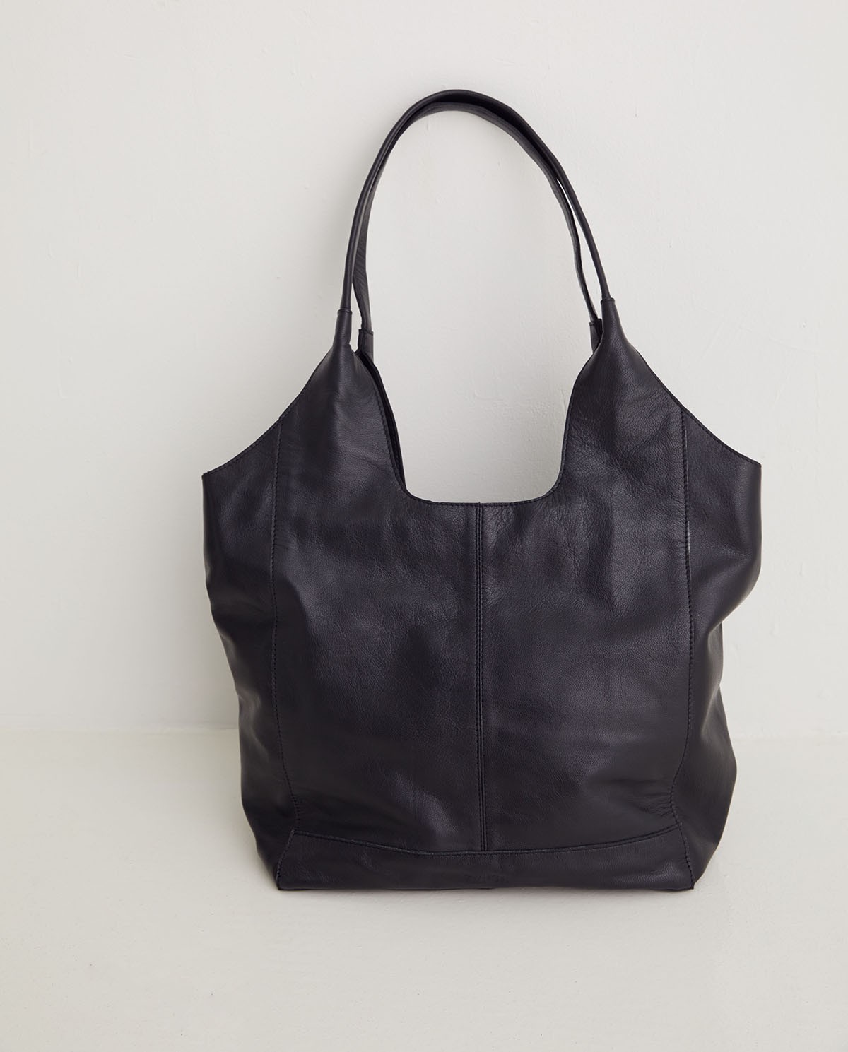 Sac hobo en cuir noir avec fermeture éclair - Sac hobo en cuir 3