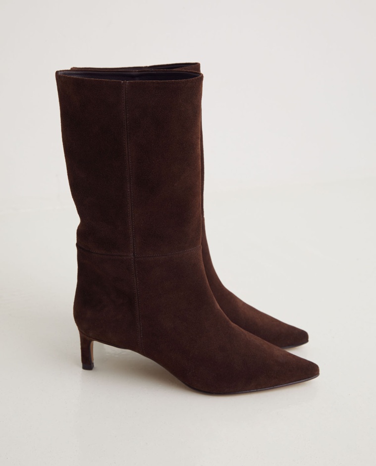 Bota alta serraje chocolate - Bota alta serraje