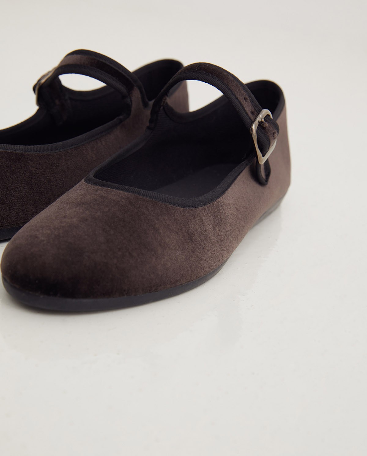 Bailarina algodón terciopelo chocolate - Bailarina de terciopelo 2