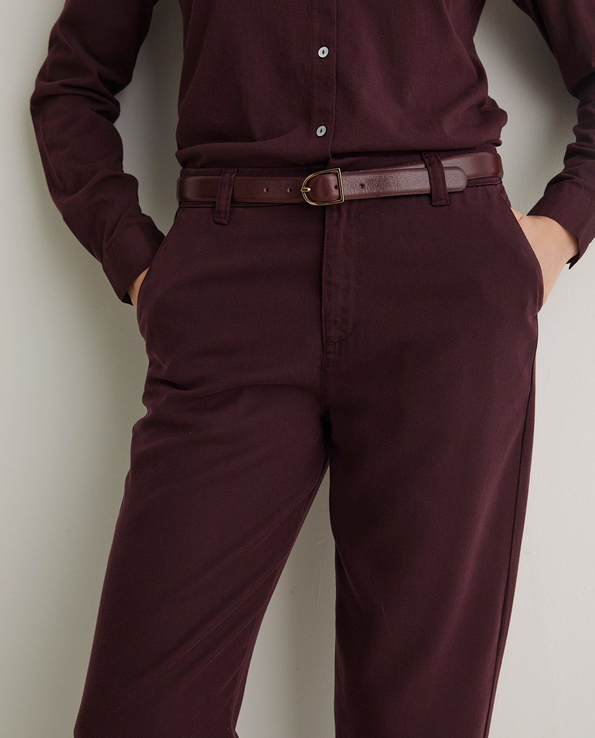 Pantalones regular fit tencel marrón - Pantalones 100% tencel 5