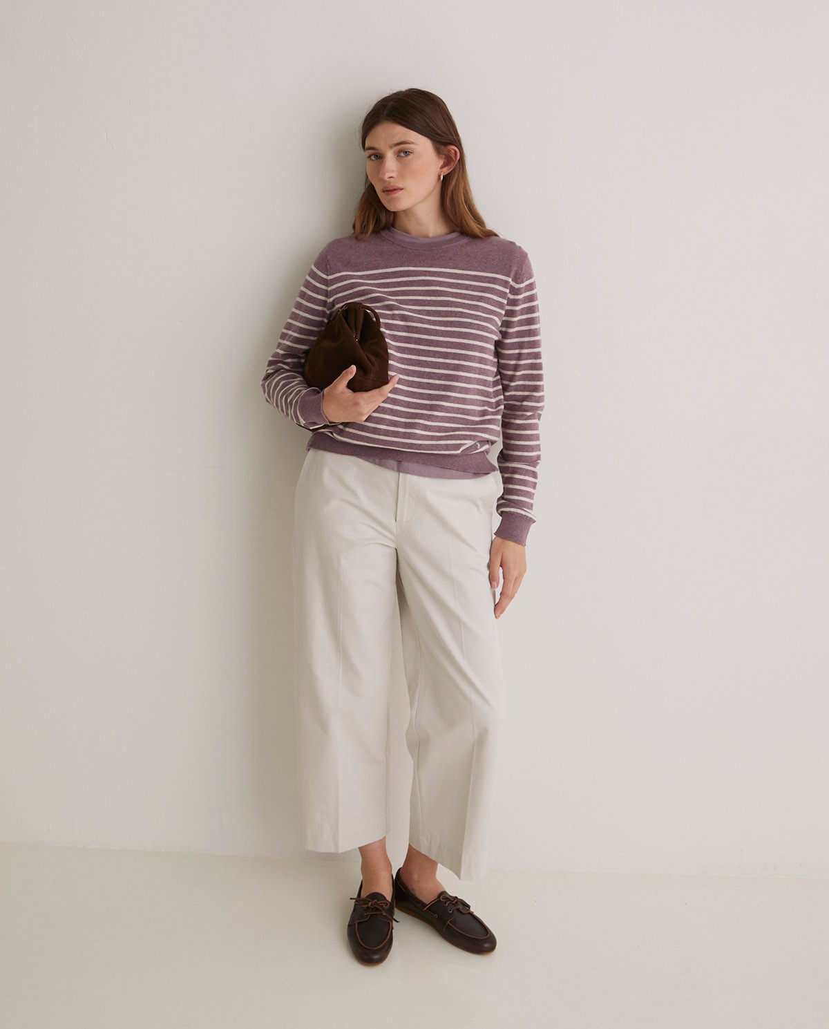 Jersey algodón orgánico rayas malva oscuro - Jersey algodón orgánico 100% 8