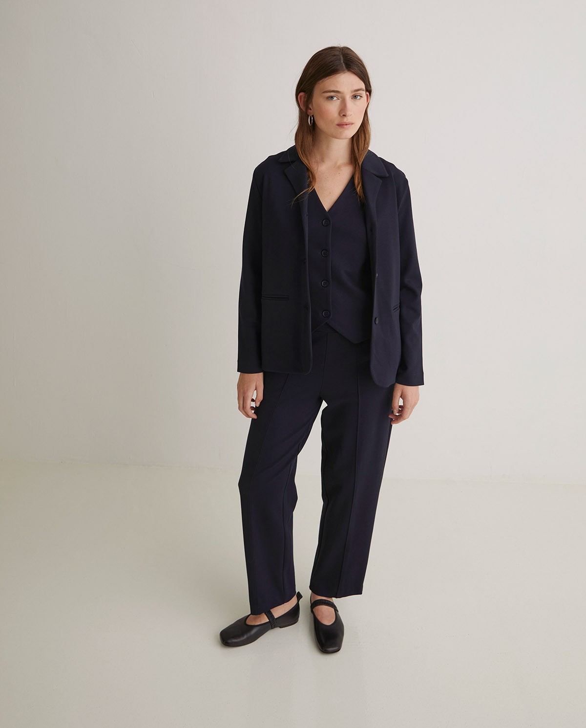 Blazer en tricot bleu marine - Blazer en tricot 6