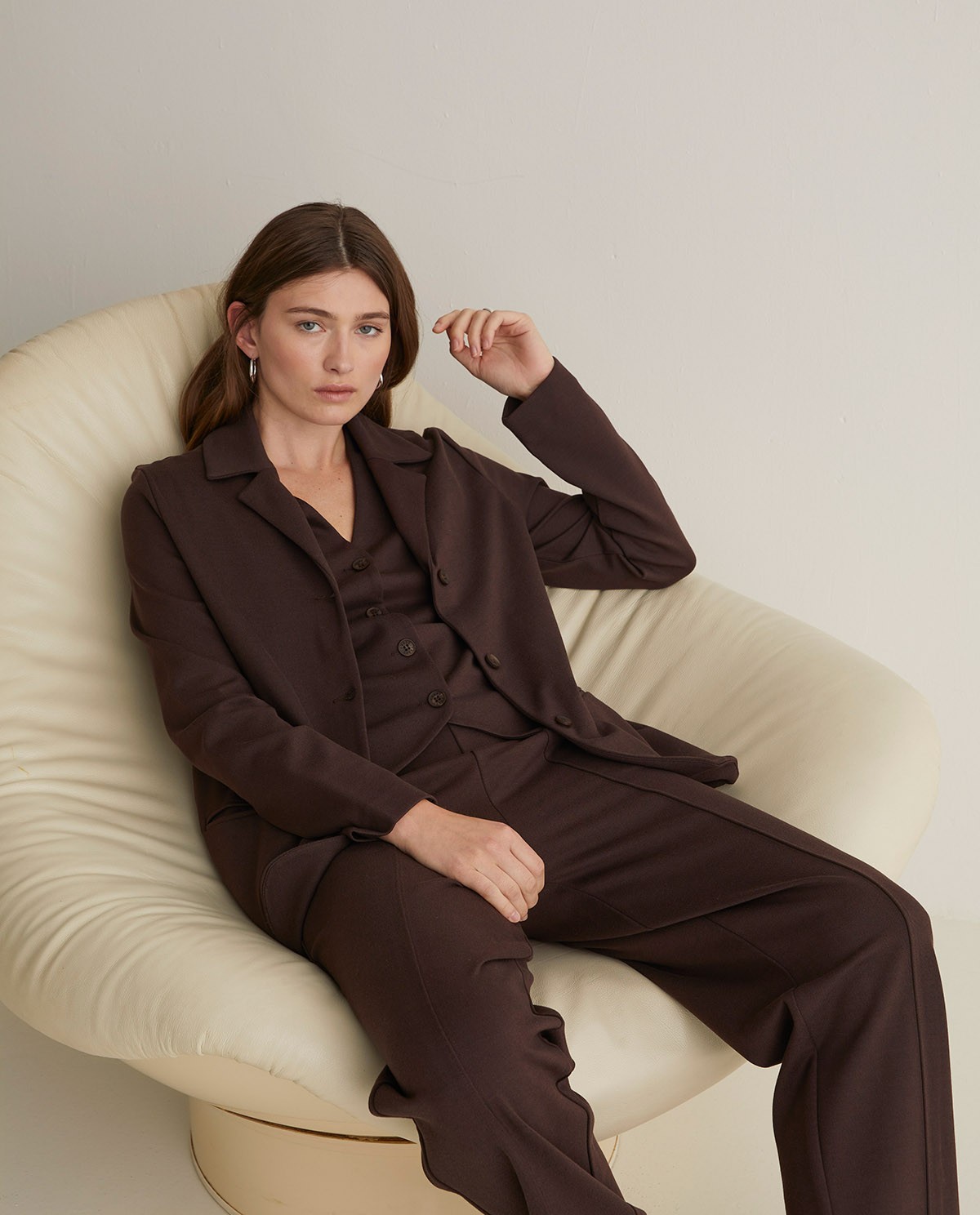 Blazer en tricot marron - Blazer en tricot