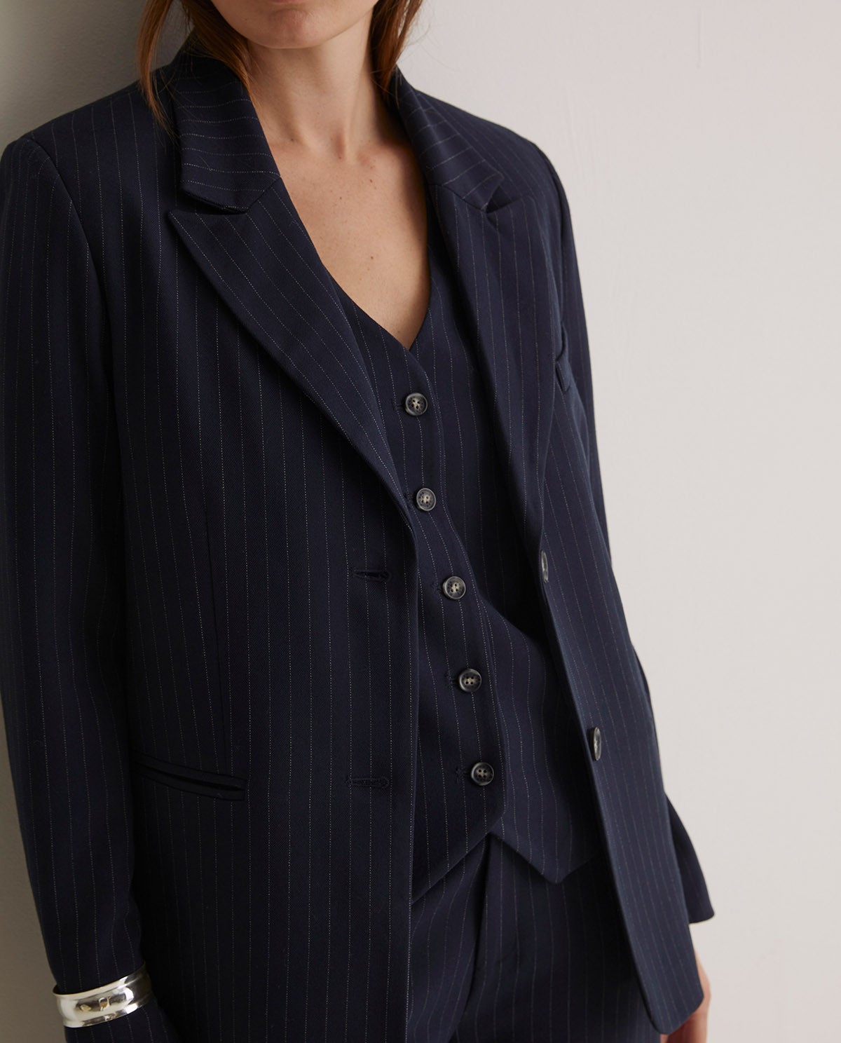 Blazer traje raya diplomática azul marino - Blazer raya diplomática 2