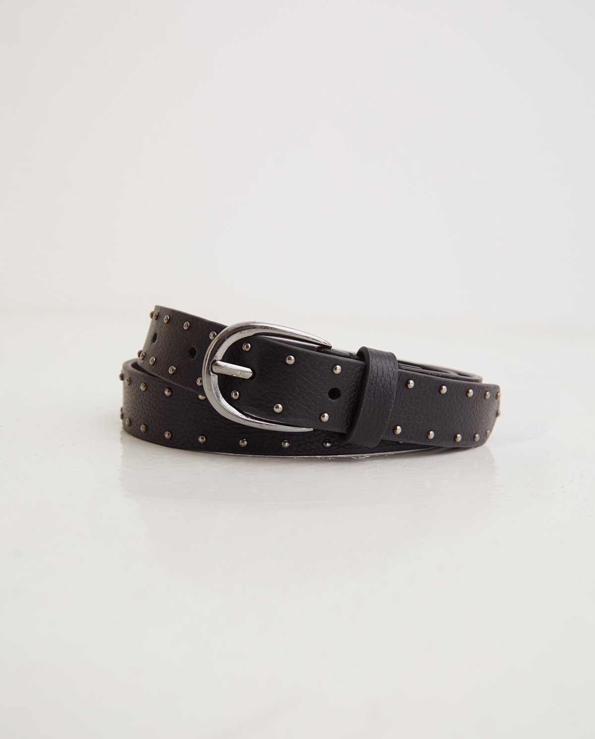 Black studded leather belt - Studded belt