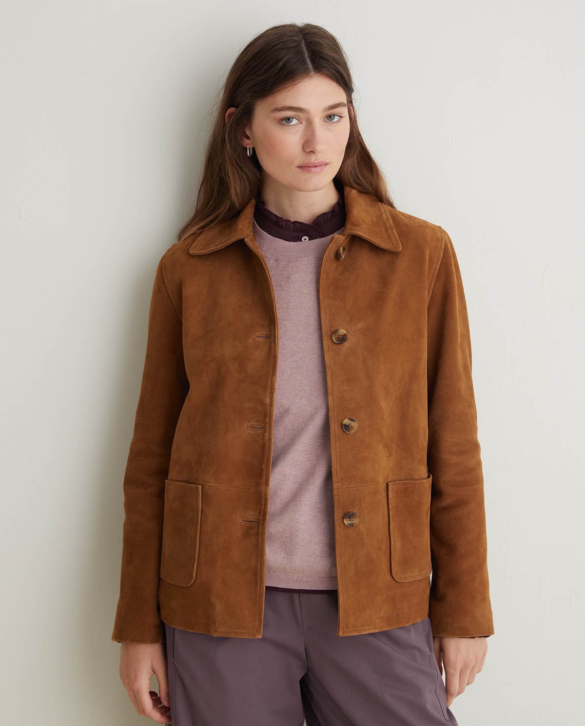 Pull mauve col rond en coton bio - Pull 100% coton bio 4