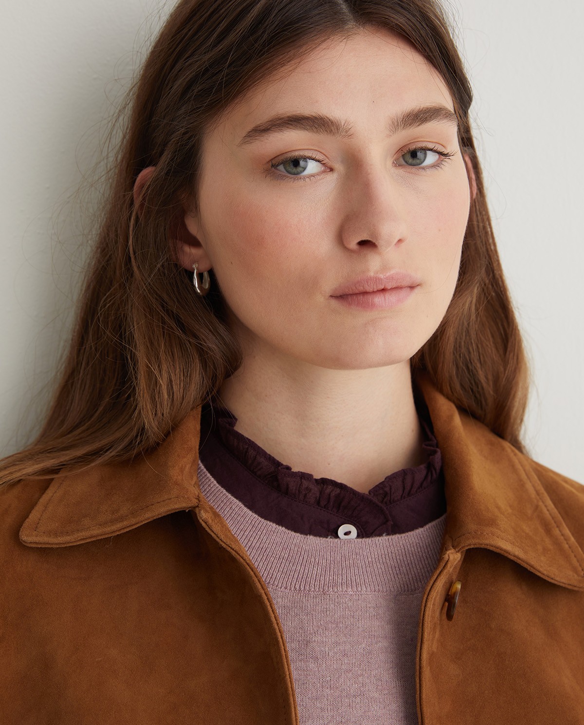 Pull mauve col rond en coton bio - Pull 100% coton bio 6