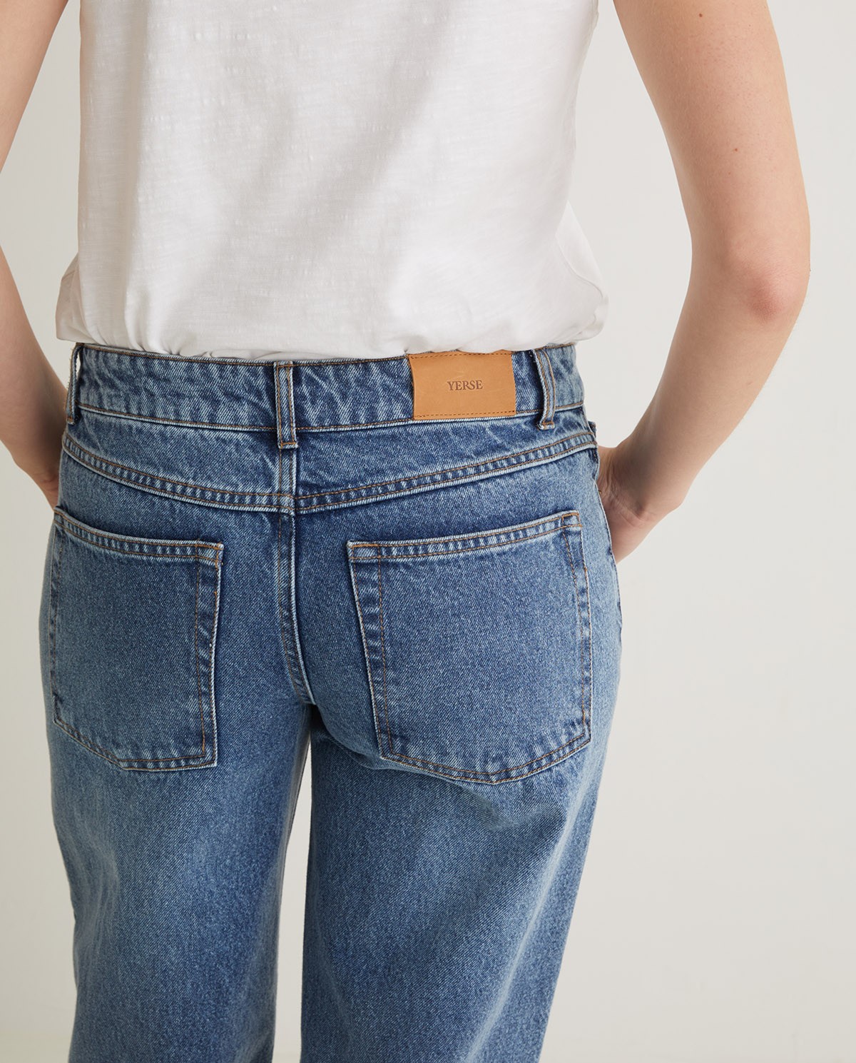 Wide leg organic cotton jeans in blue - 100% organic cotton jeans 6