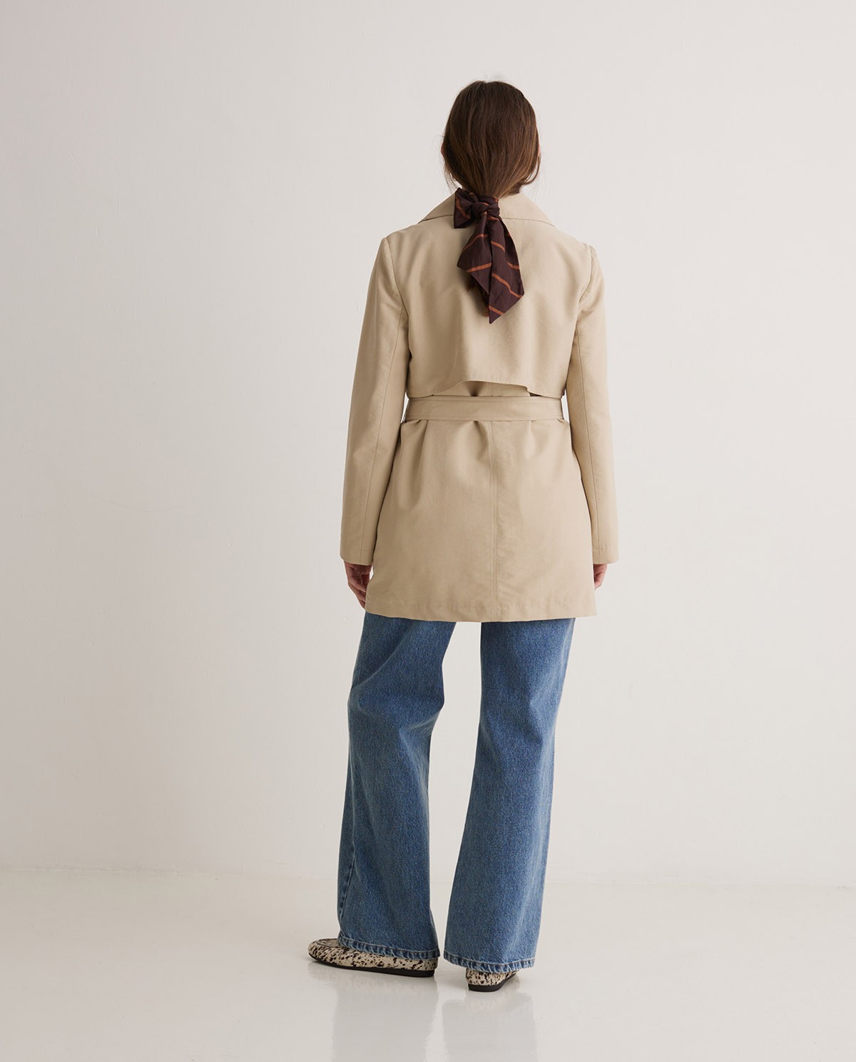 Beige sand belt trench - Tencel blend trench 5