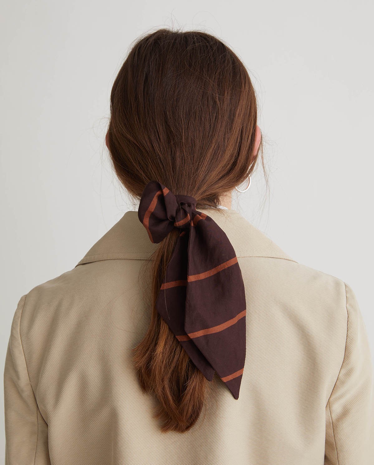 Nœud papillon 100% soie à rayures marron - Nœud papillon 100% soie 2