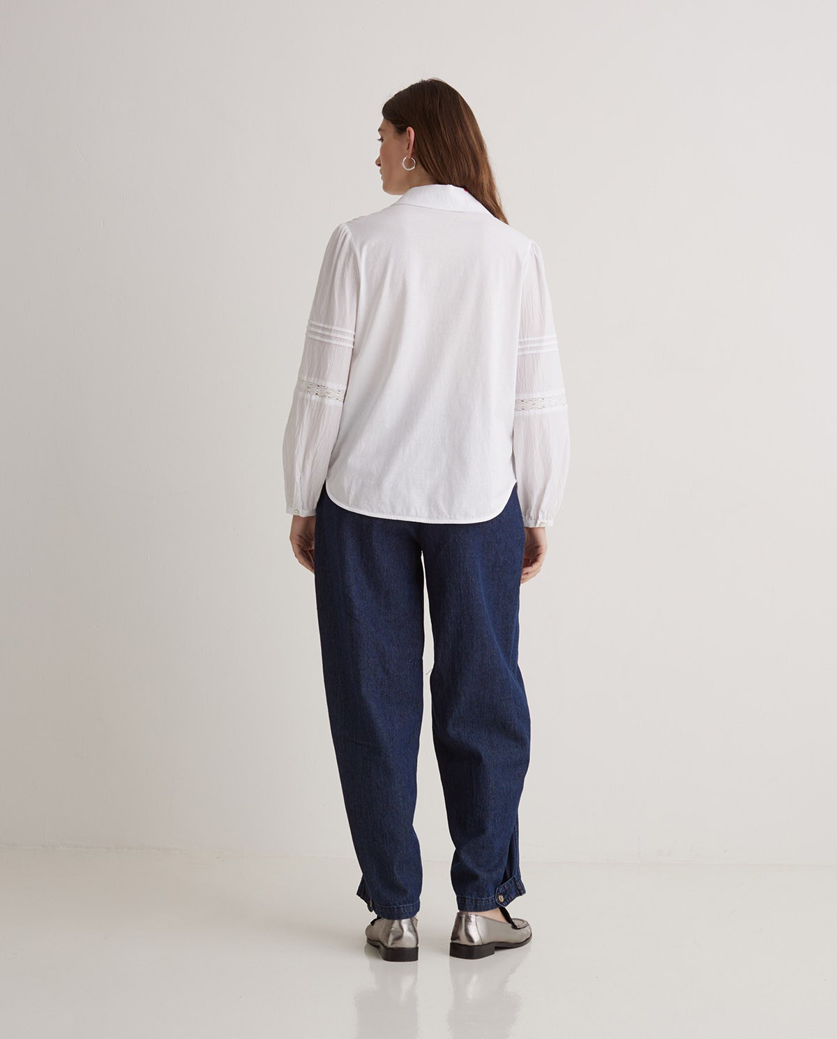 Camisa 100% algodón puntillas blanco - Blusa 100% algodón 6