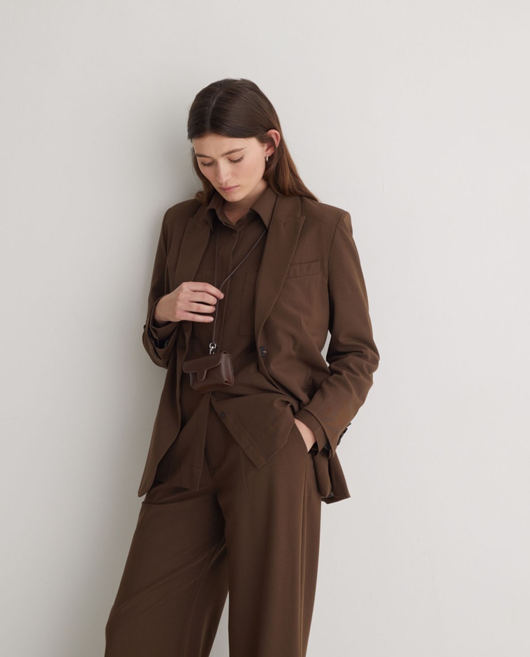Brown wool suit blazer - Lined blazer