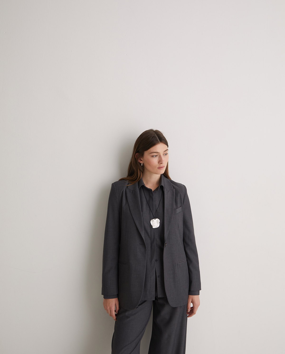 Gray wool suit blazer - Lined blazer