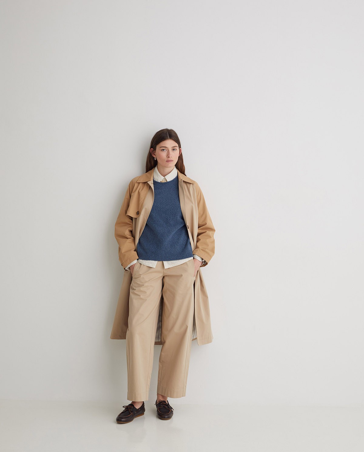 Gabardina larga algodón beige - Gabardina midi 4