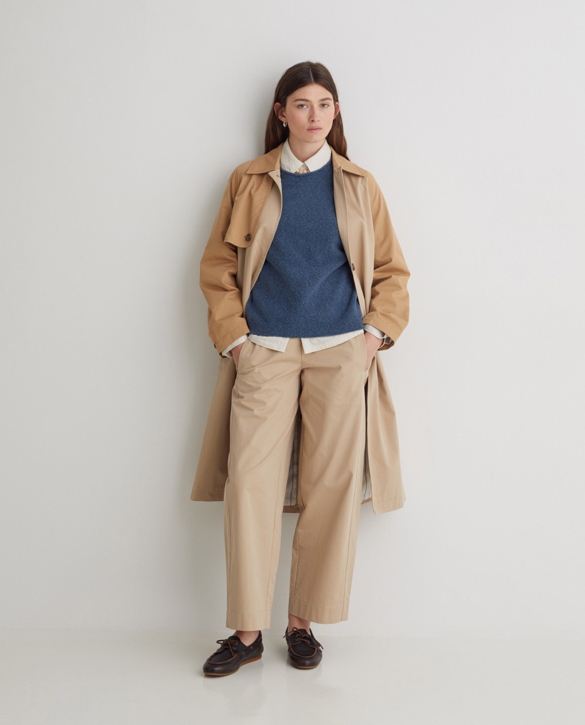 Gabardina larga algodón beige - Gabardina midi 5