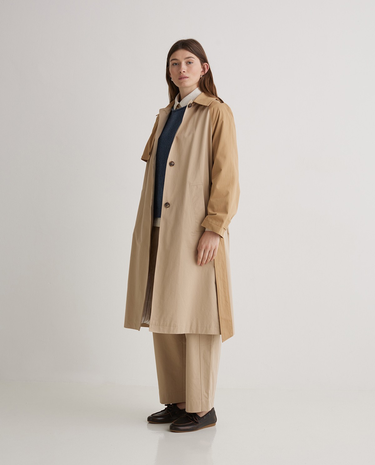 Gabardina larga algodón beige - Gabardina midi 5