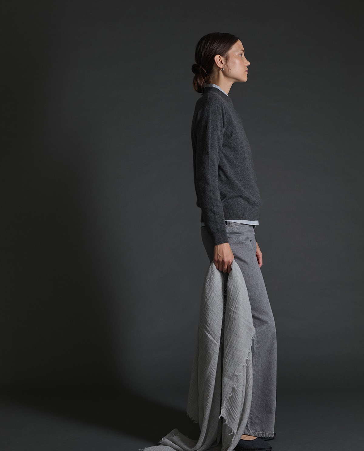 Fular 100% lana suave gris claro - Fular lana 100% 1