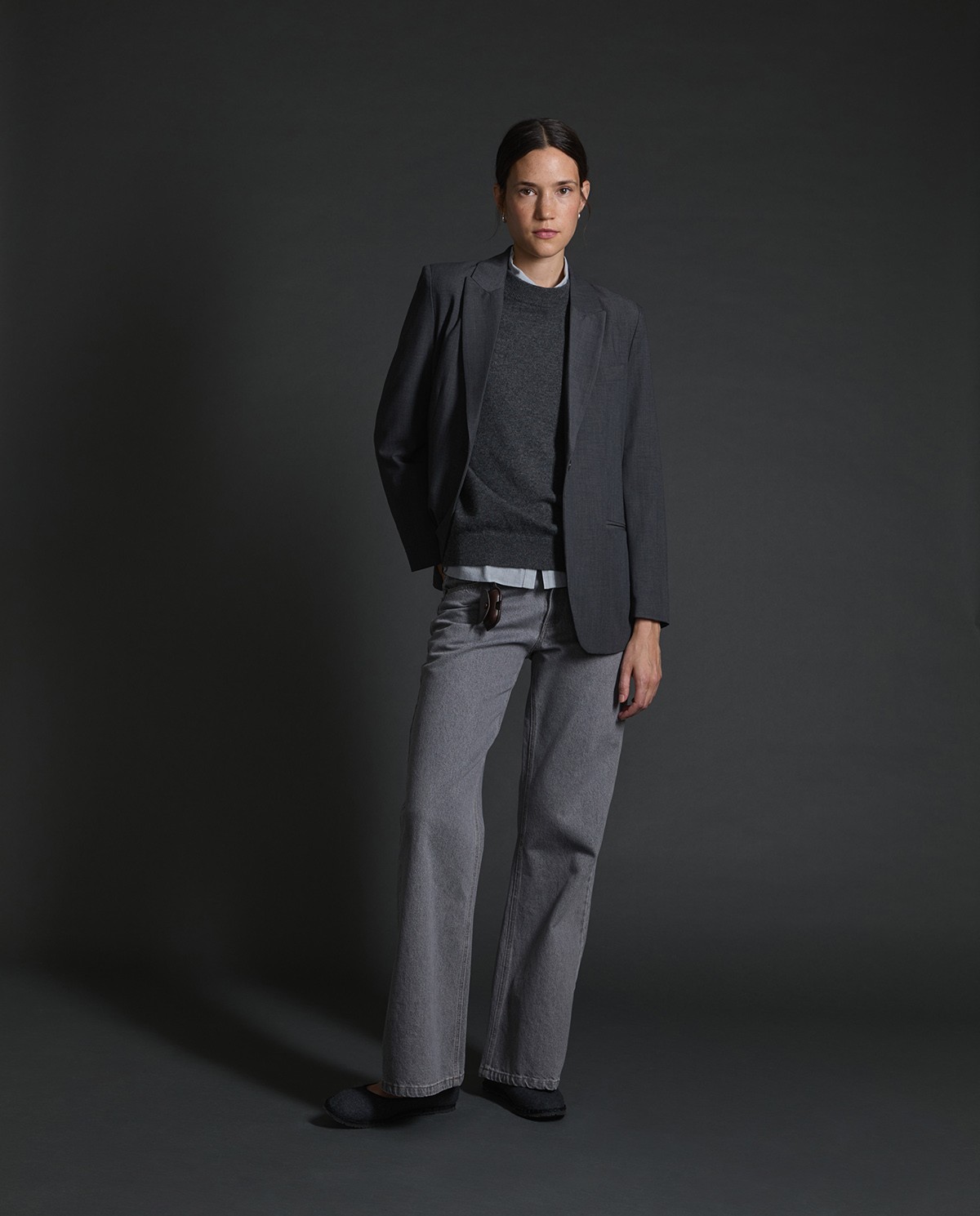 Jersey cashmere cuello redondo antracita - Jersey de cashmere 7