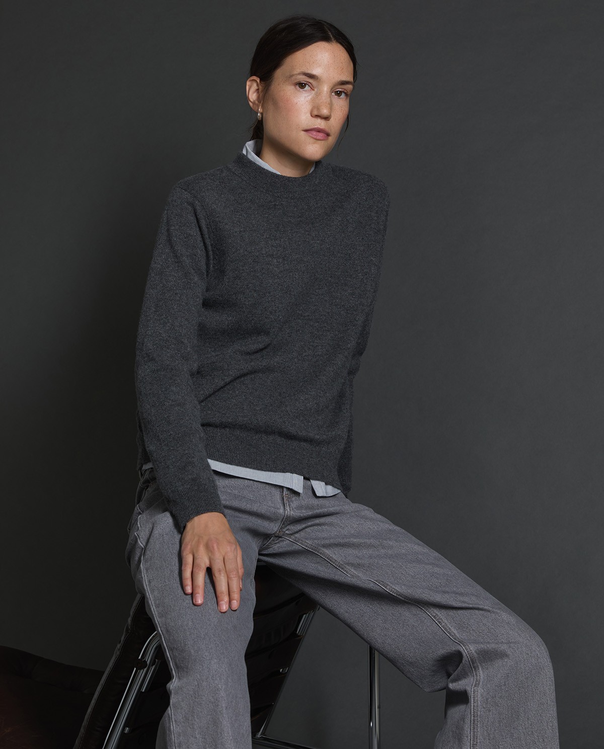 Jersey cashmere cuello redondo antracita - Jersey de cashmere 6