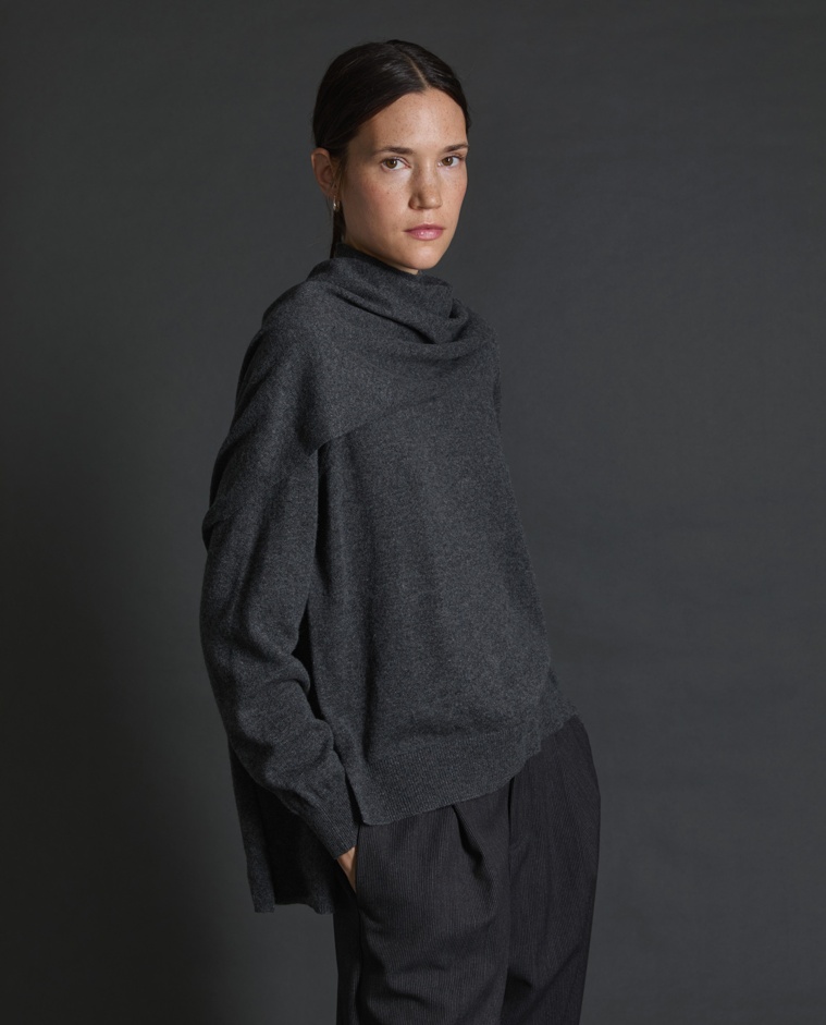 Bufanda gris de cashmere para mujer – 100% cashmere, suave, cálida y ligera