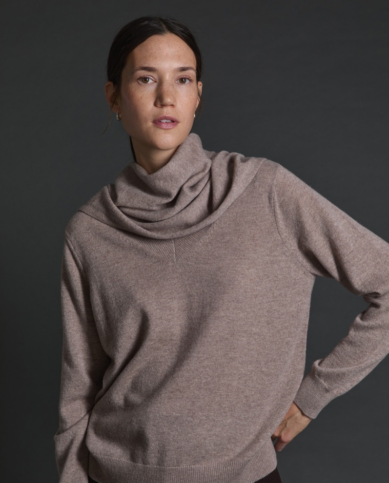 Bufanda beige de cashmere para mujer – 100% cashmere, suave, elegante y cálida