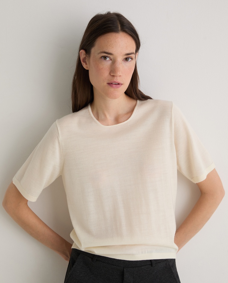 Jersey 100% lana de merino crudo - Jersey de manga corta