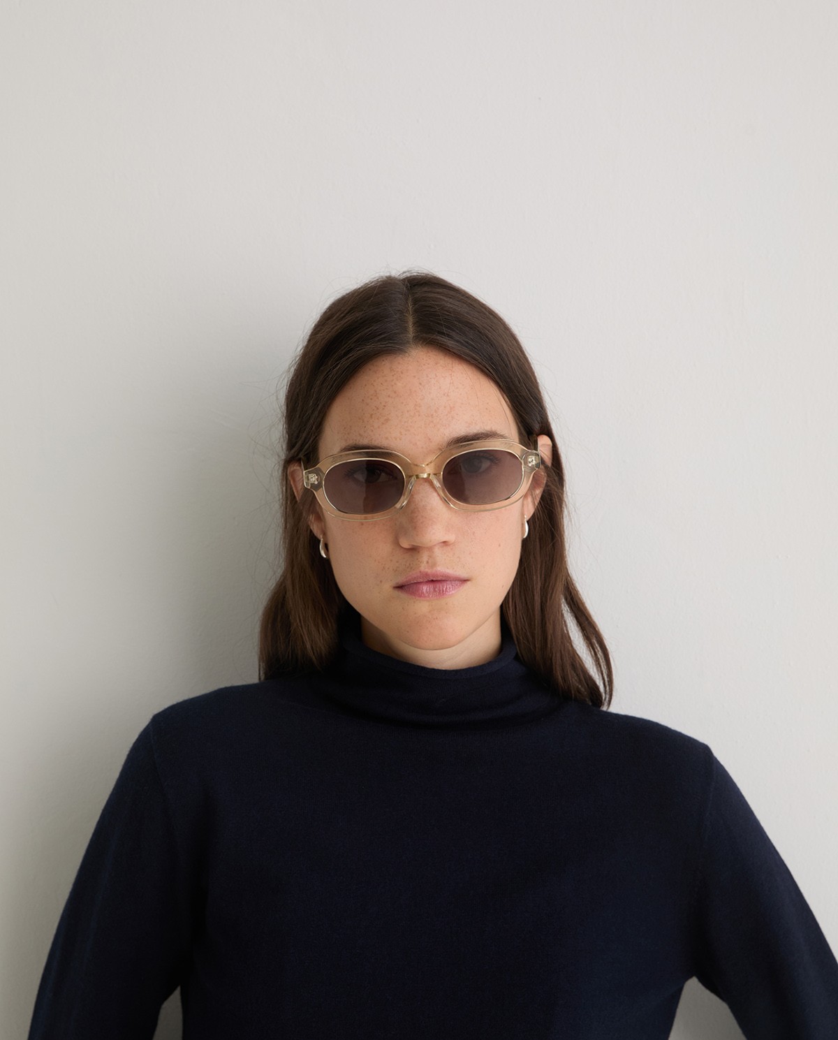 Lunettes de soleil ovales écrues - Lunettes de soleil