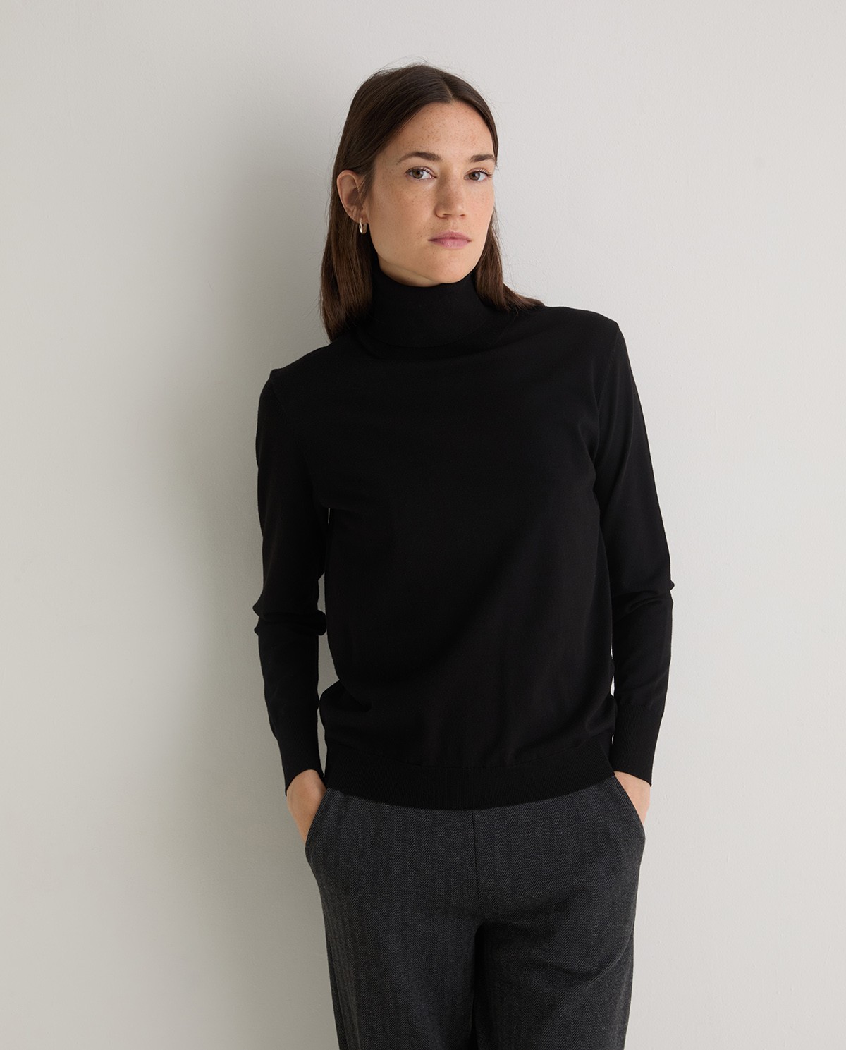 Jersey cuello cisne negro - Jersey cuello cisne