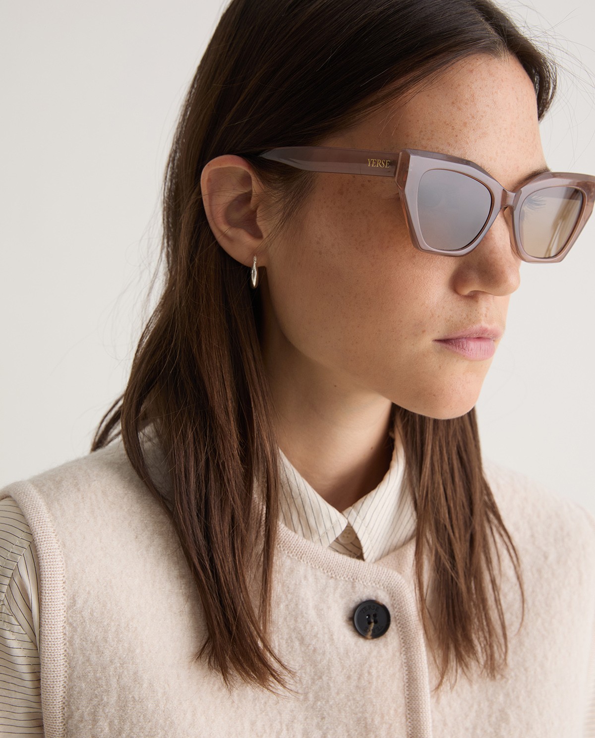 lunettes de soleil œil de chat marron