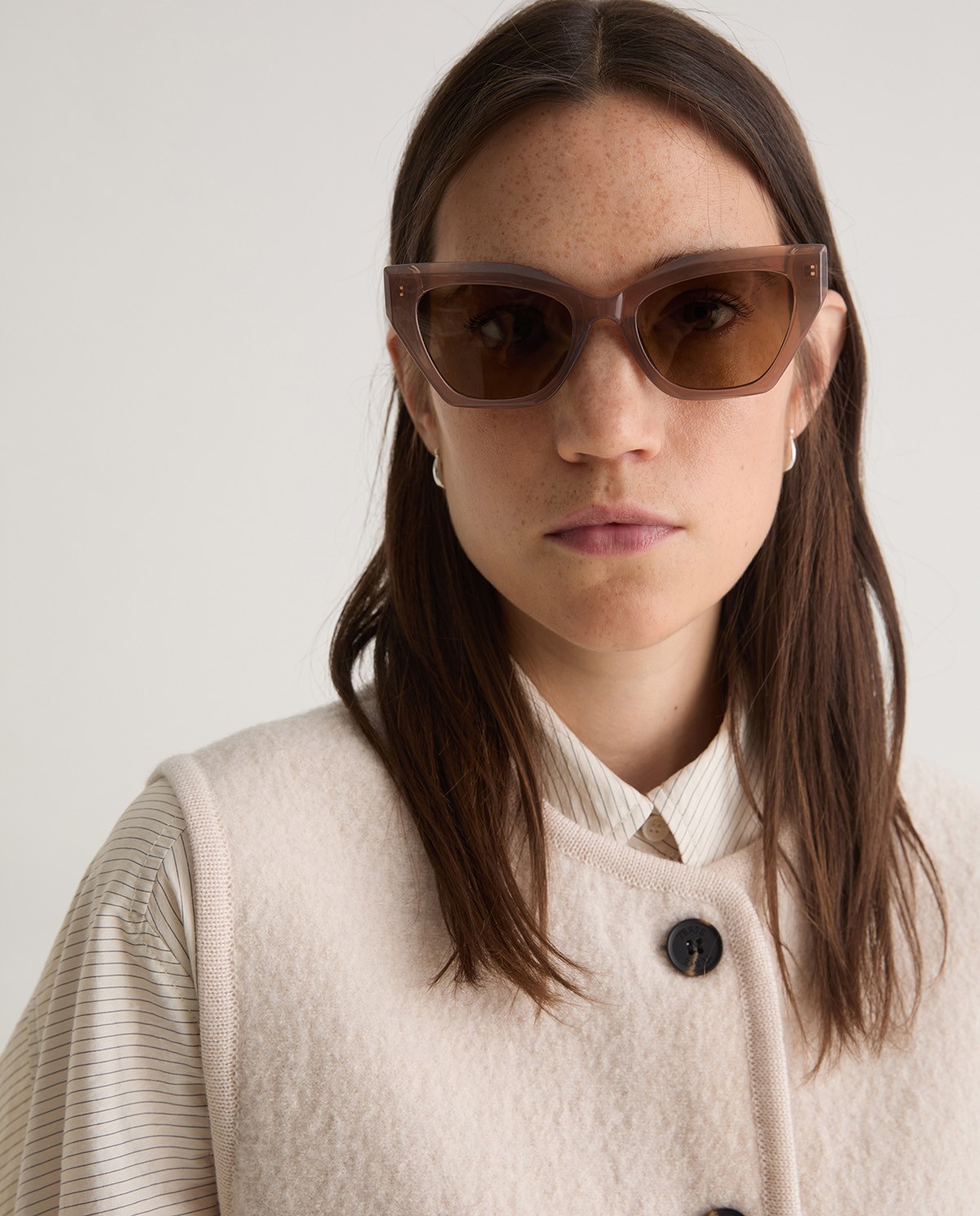 lunettes de soleil œil de chat marron 1