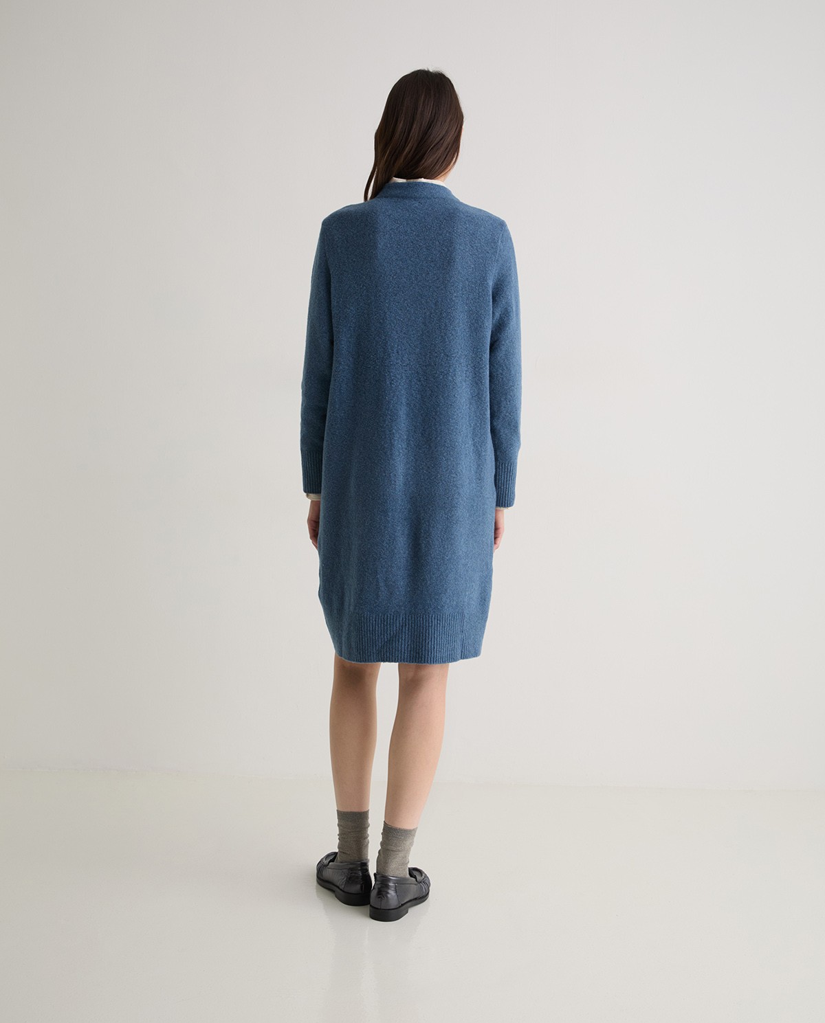 Robe courte bleu roi à col Perkins - Robe en mélange de laine et de coton 5