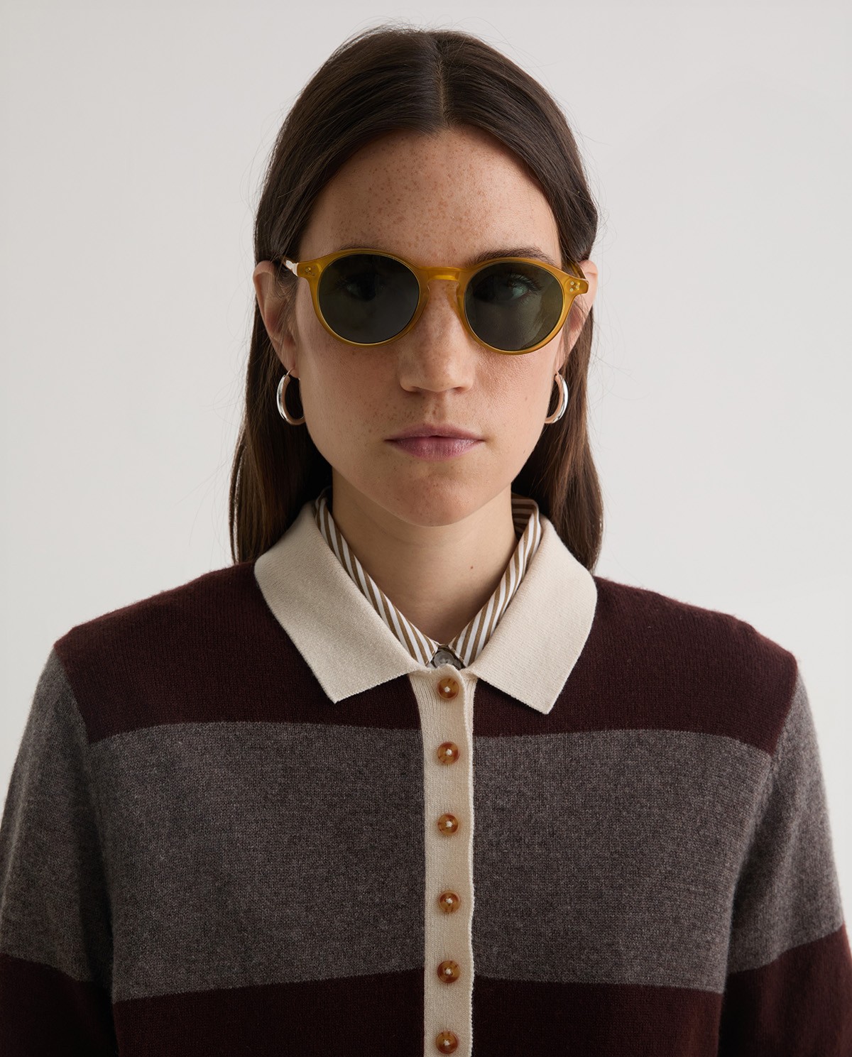 Round caramel sunglasses - Sunglasses 1