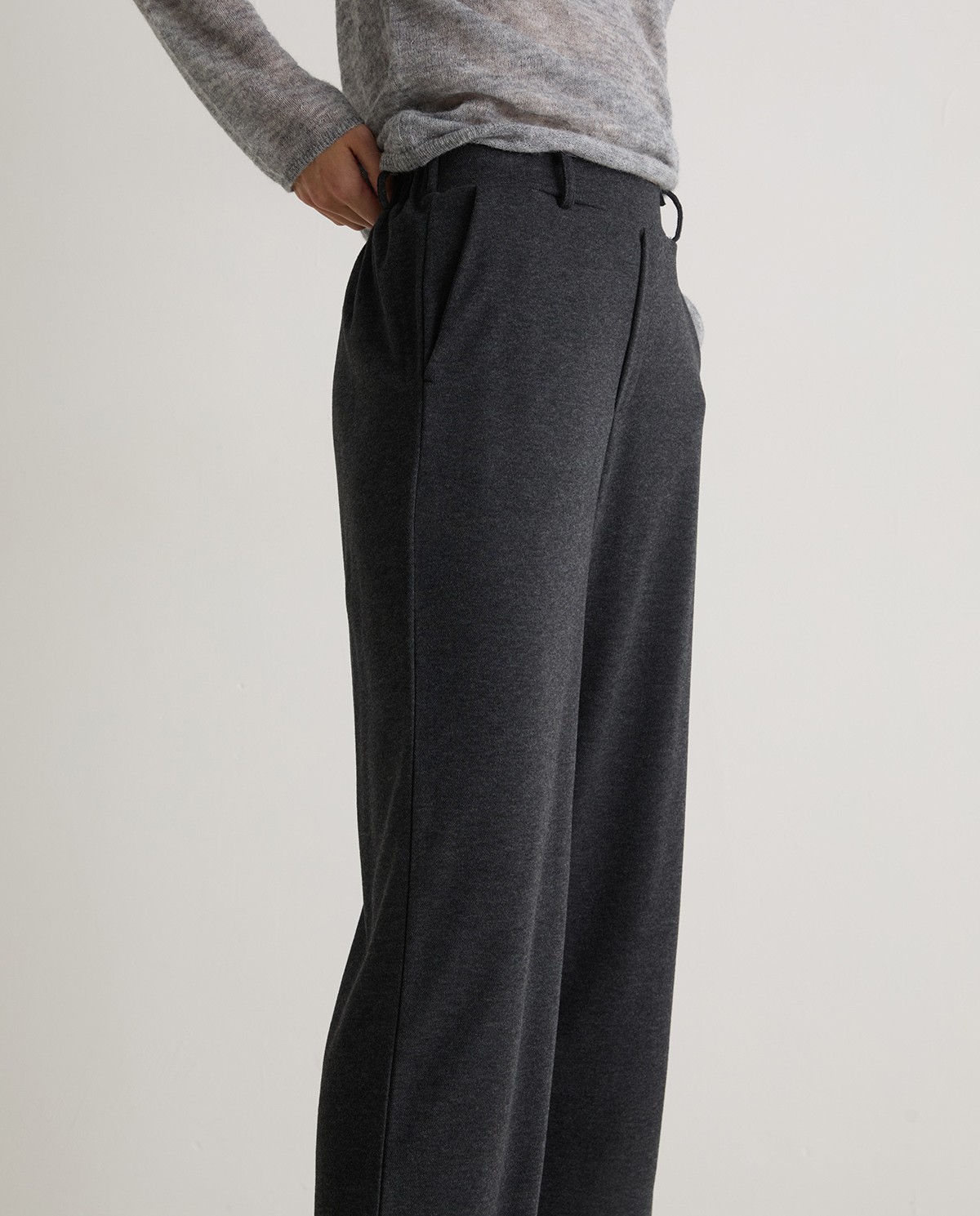 Pantalón punto anchos antracita - Pantalones de punto 2