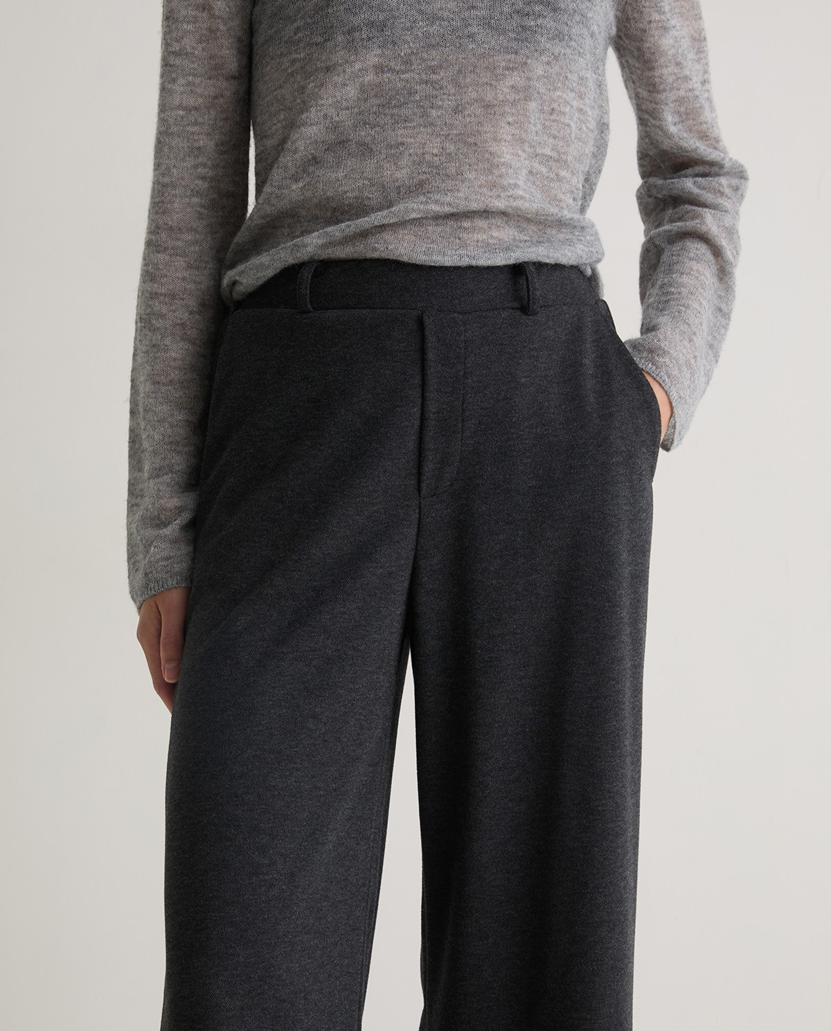 Pantalón punto anchos antracita - Pantalones de punto 4